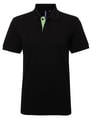 Heren Polo Asquith & Fox Classic Fit Contrast Zwart-Lime